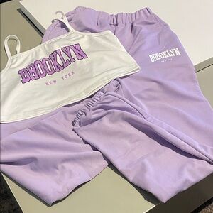🔥 3/$25 - Purple and White Brooklyn Loungewear Set